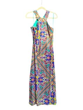 Cupio Bohemian Maxi Dress in Multicolor Print Size S